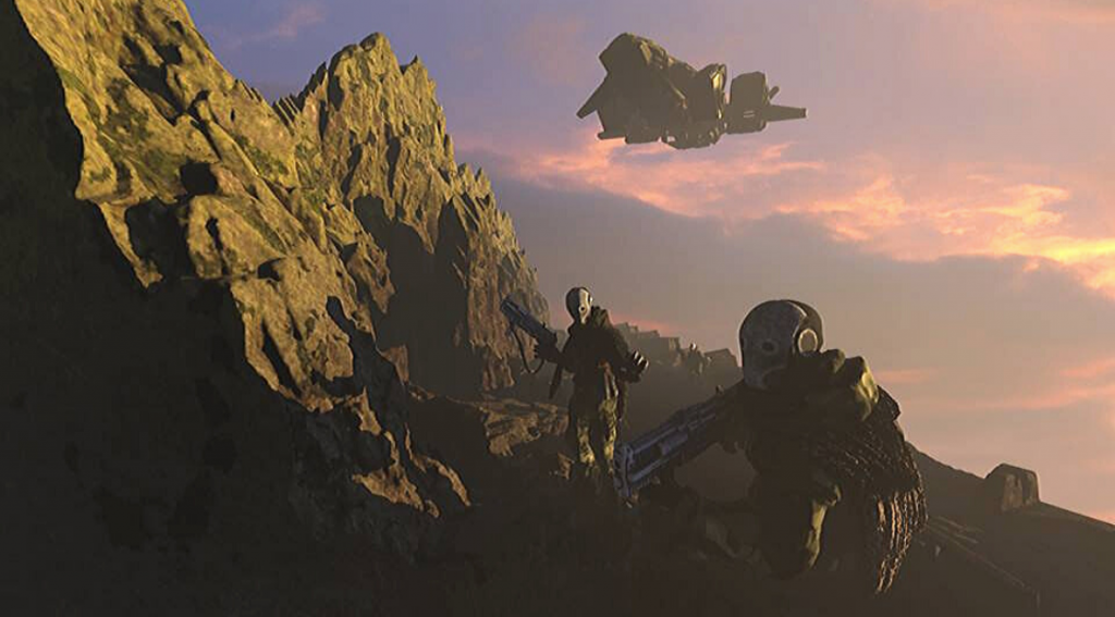 Patrolling soldiers concept art by Ian Crighton